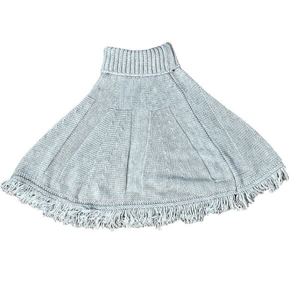 Neiman Marcus O/S LUXURY Italian Wool Alpaca Turtleneck Sweater Poncho Shawl Tan - Picture 4 of 7